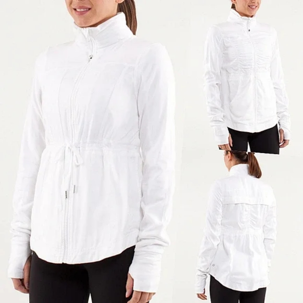 Lululemon Inner Peace Jacket Reversible White Yoga Active Athletic Running